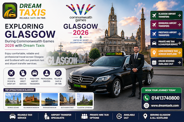 Dream Taxis airport transfers between Glasgow, Edinburgh and Prestwick airports across Scotland